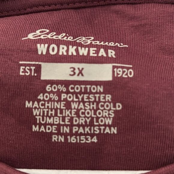 Eddie Bauer Workwear Men’s Size 3X Stain Resistant Long Sleeve Graphic Tee Shirt - Picture 6 of 6